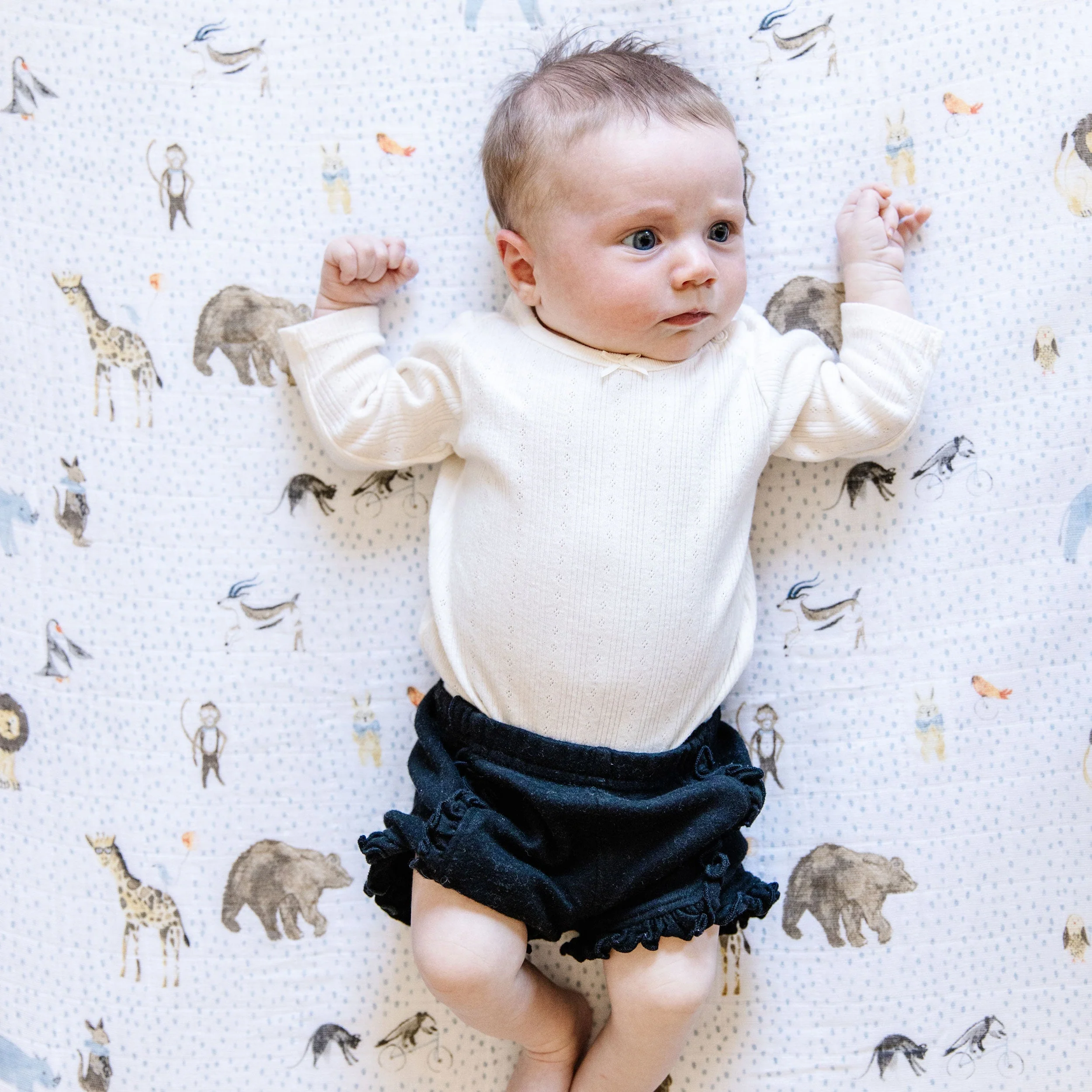 Cotton Muslin Crib Sheet - Party Animals - Image 3