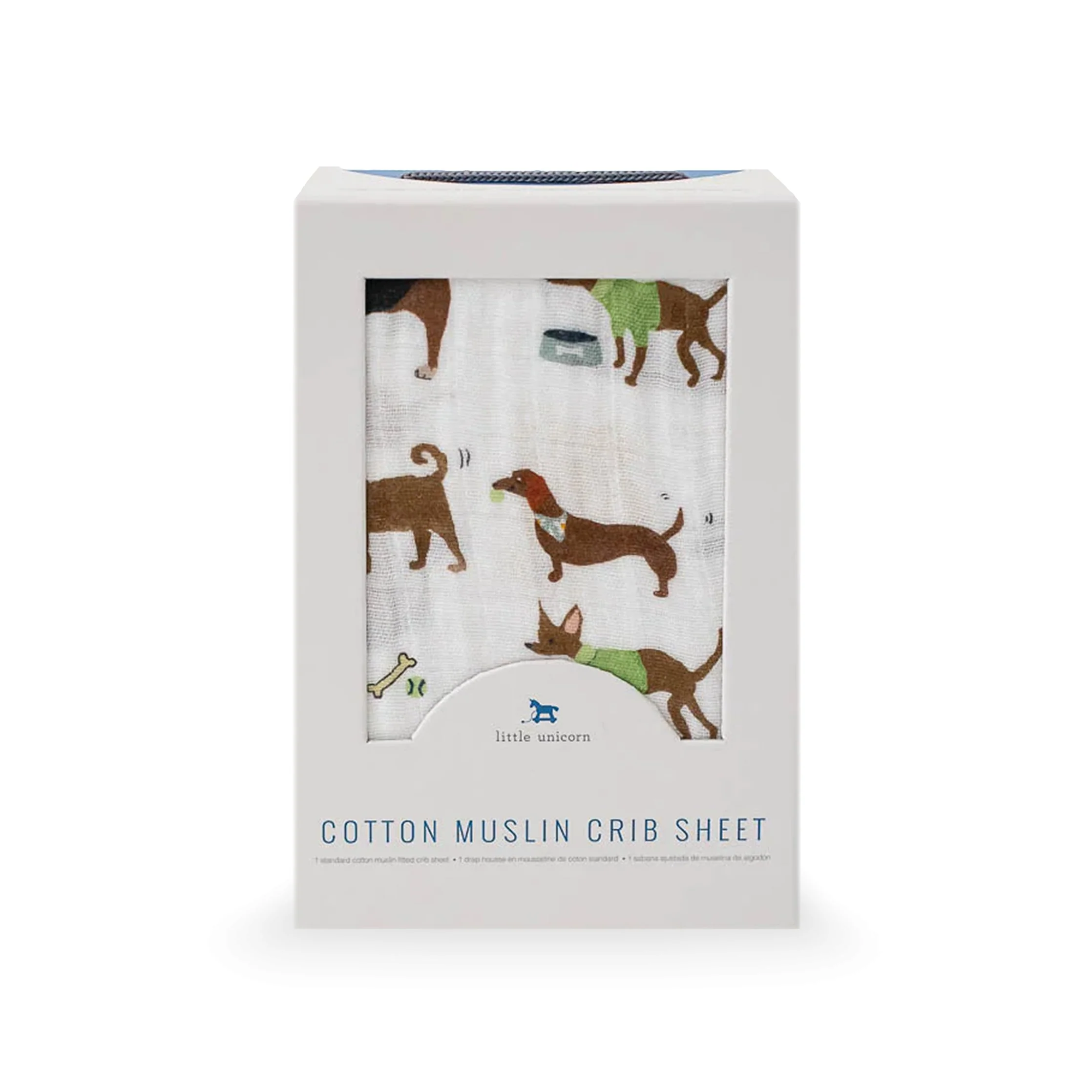 Cotton Muslin Crib Sheet - Woof - Image 4
