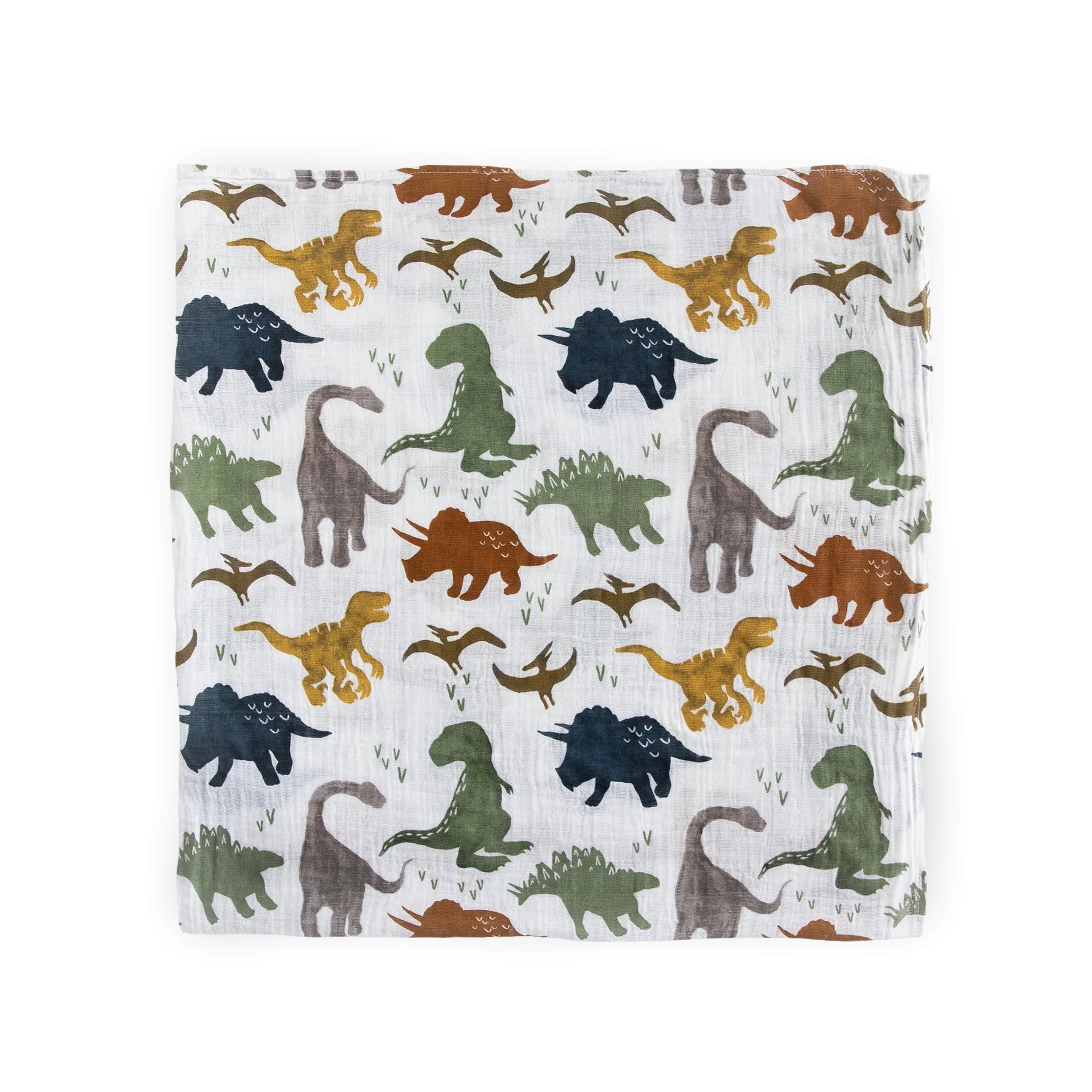 Cotton Muslin Swaddle Blanket 3 Pack - Dino Friends 2 - Image 3