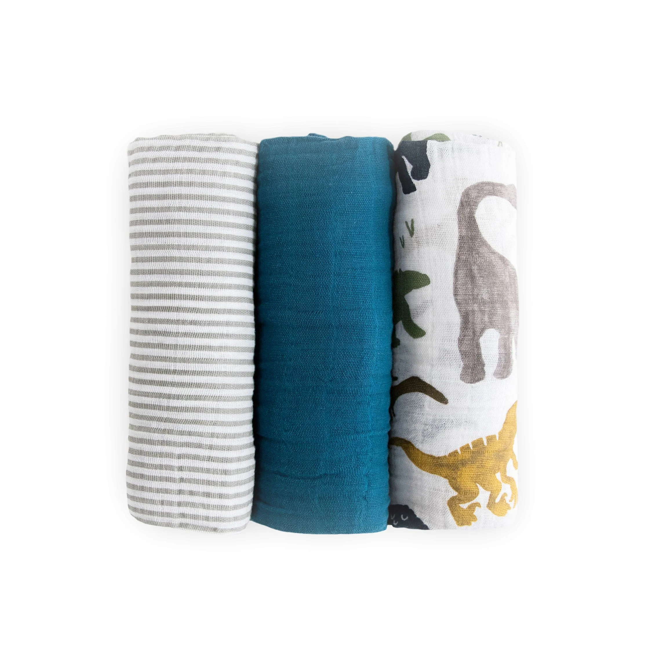 Cotton Muslin Swaddle Blanket 3 Pack - Dino Friends 2 - Image 8