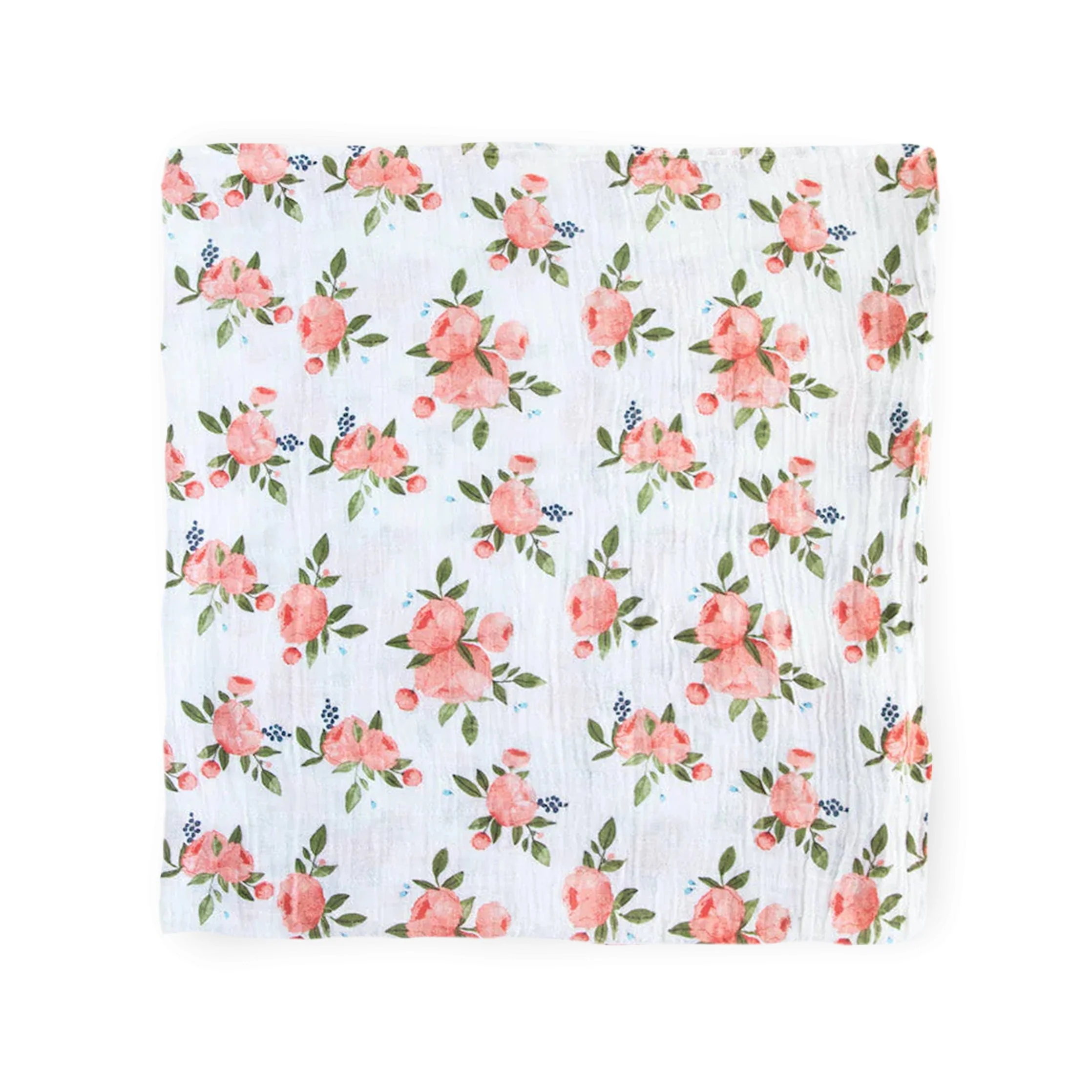 Cotton Muslin Swaddle Blanket 3 Pack - Watercolor Roses - Image 3