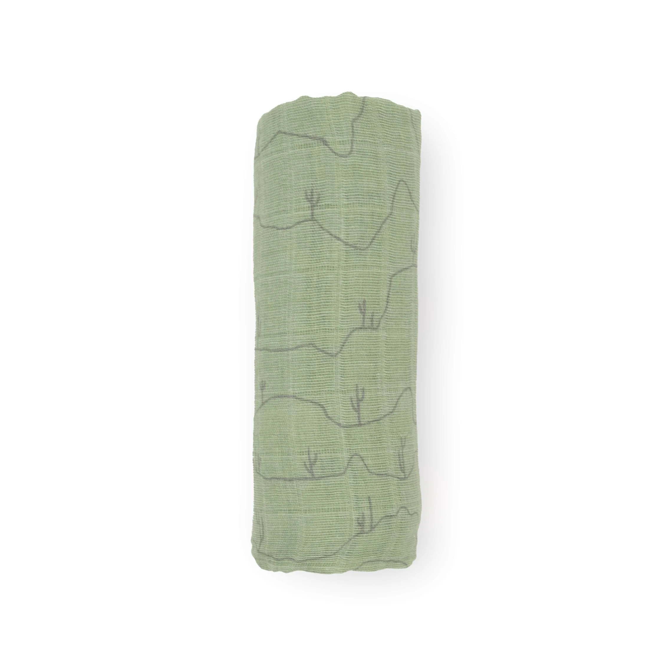 Cotton Muslin Swaddle Blanket - Cactus Lines - Image 4