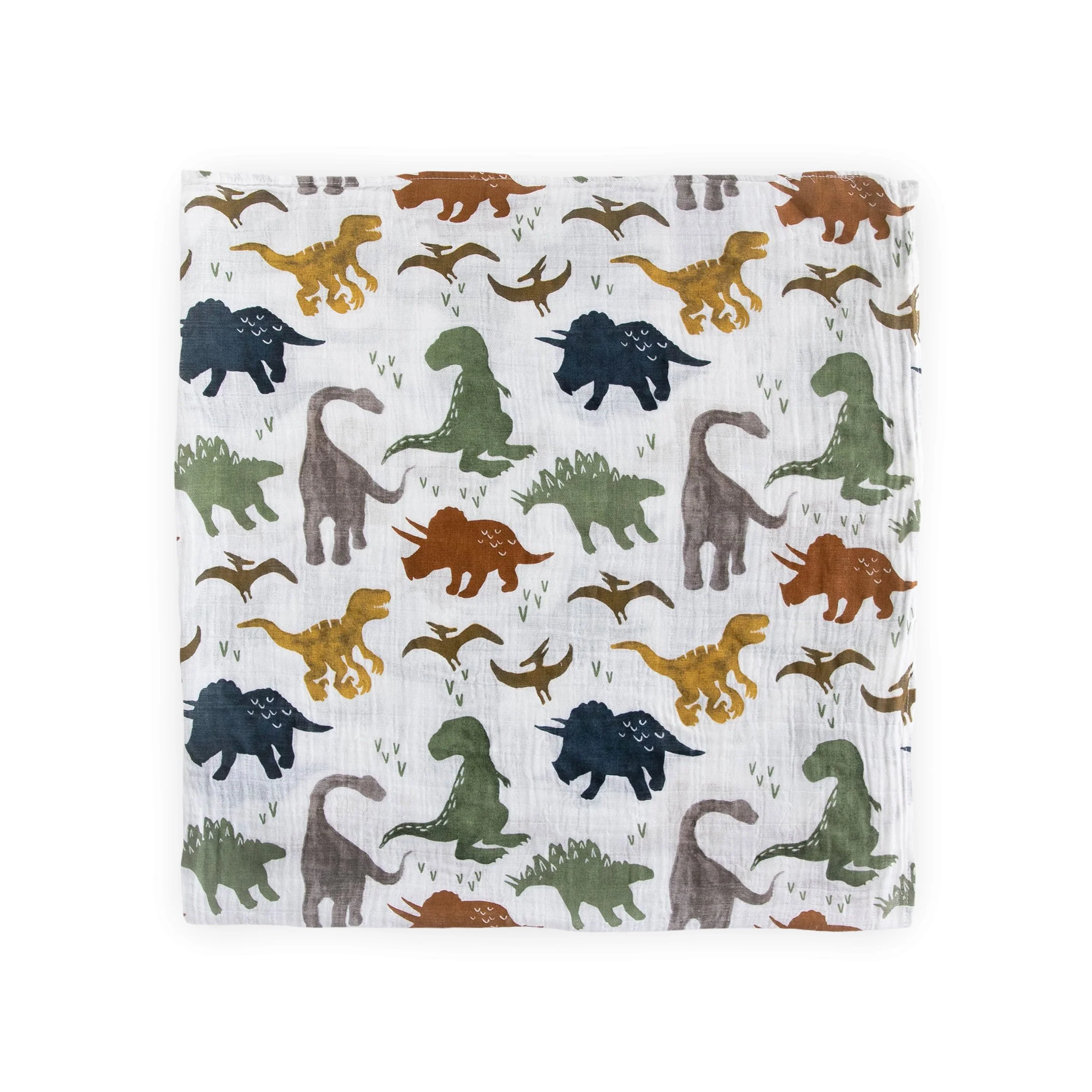 Cotton Muslin Swaddle Blanket - Dino Friends - Image 3