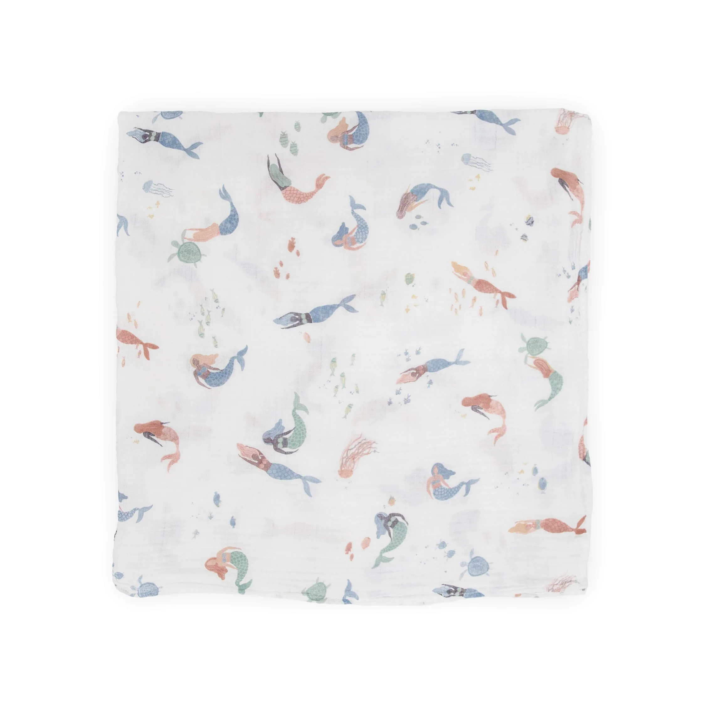Cotton Muslin Swaddle Blanket - Mermaids - Image 3