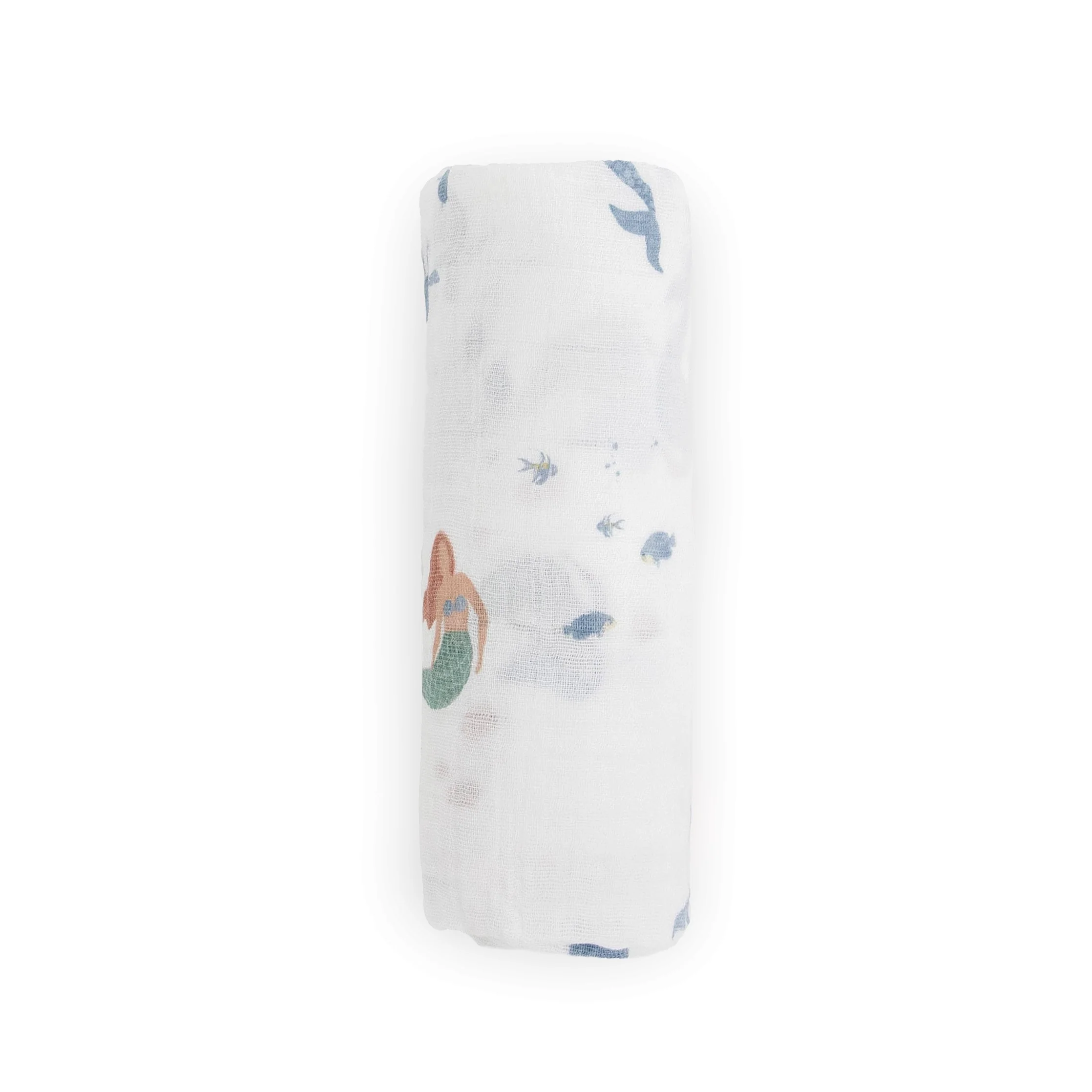 Cotton Muslin Swaddle Blanket - Mermaids - Image 4