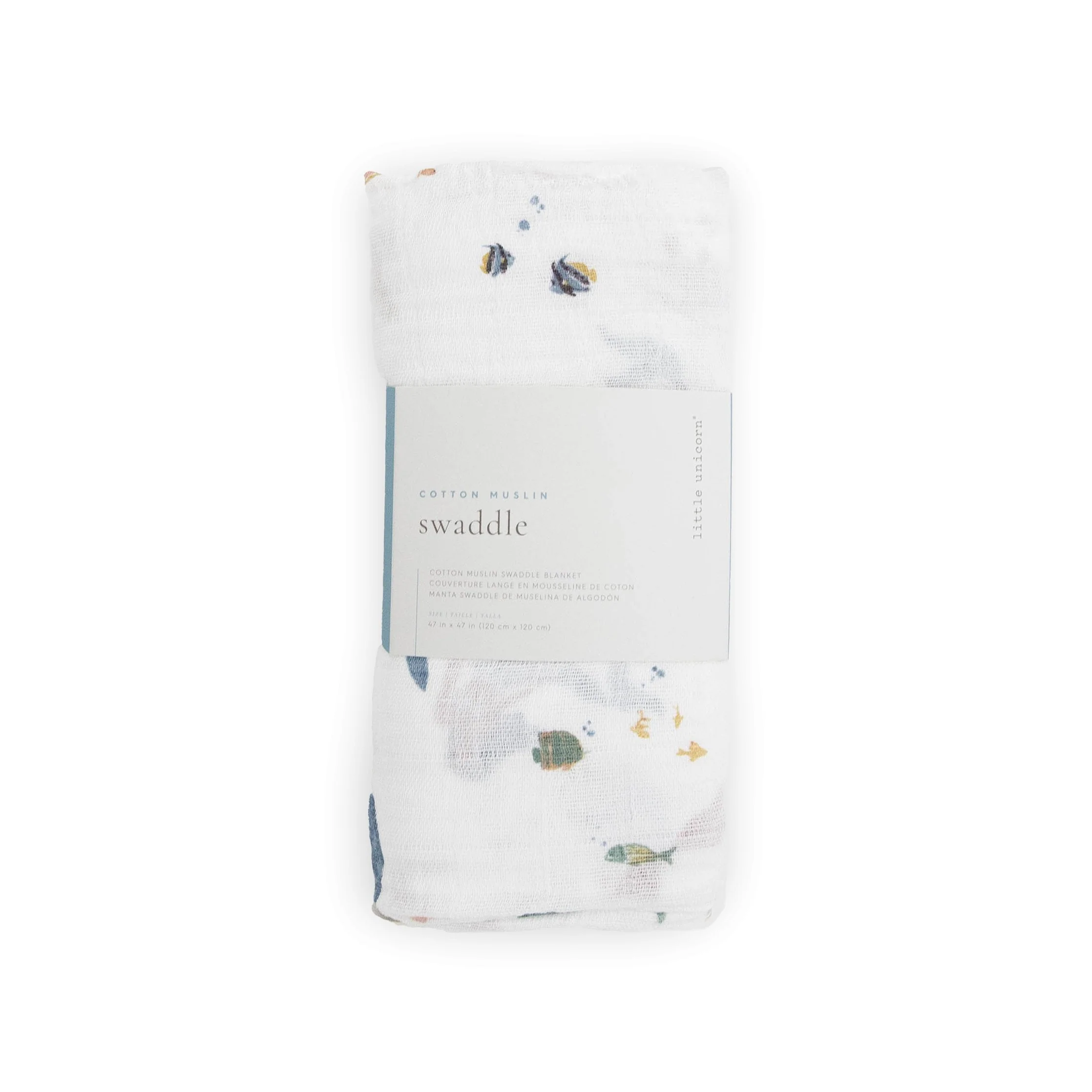 Cotton Muslin Swaddle Blanket - Mermaids - Image 5