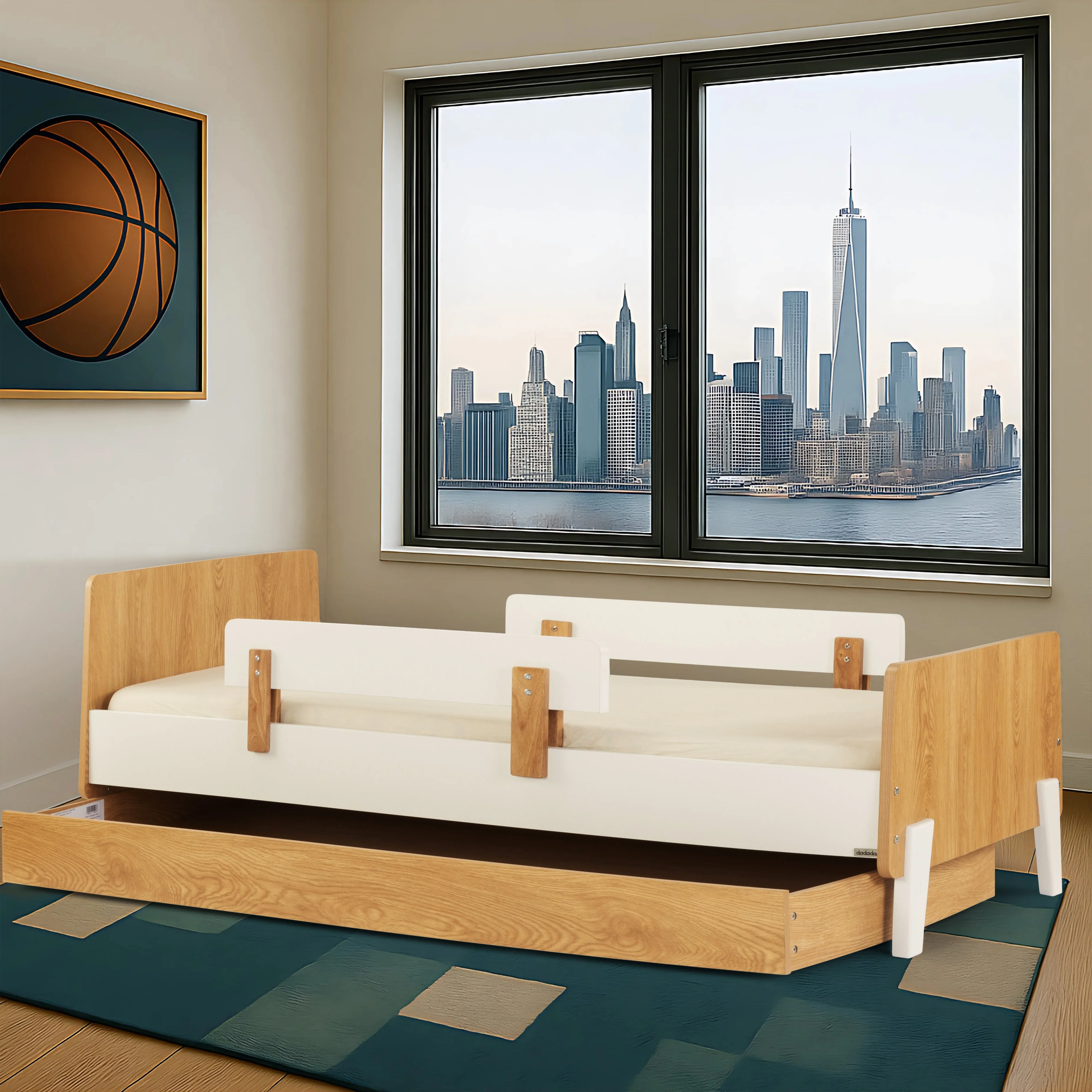 Fun Twin Bed with Safety Guardrails for Kids - Image 18