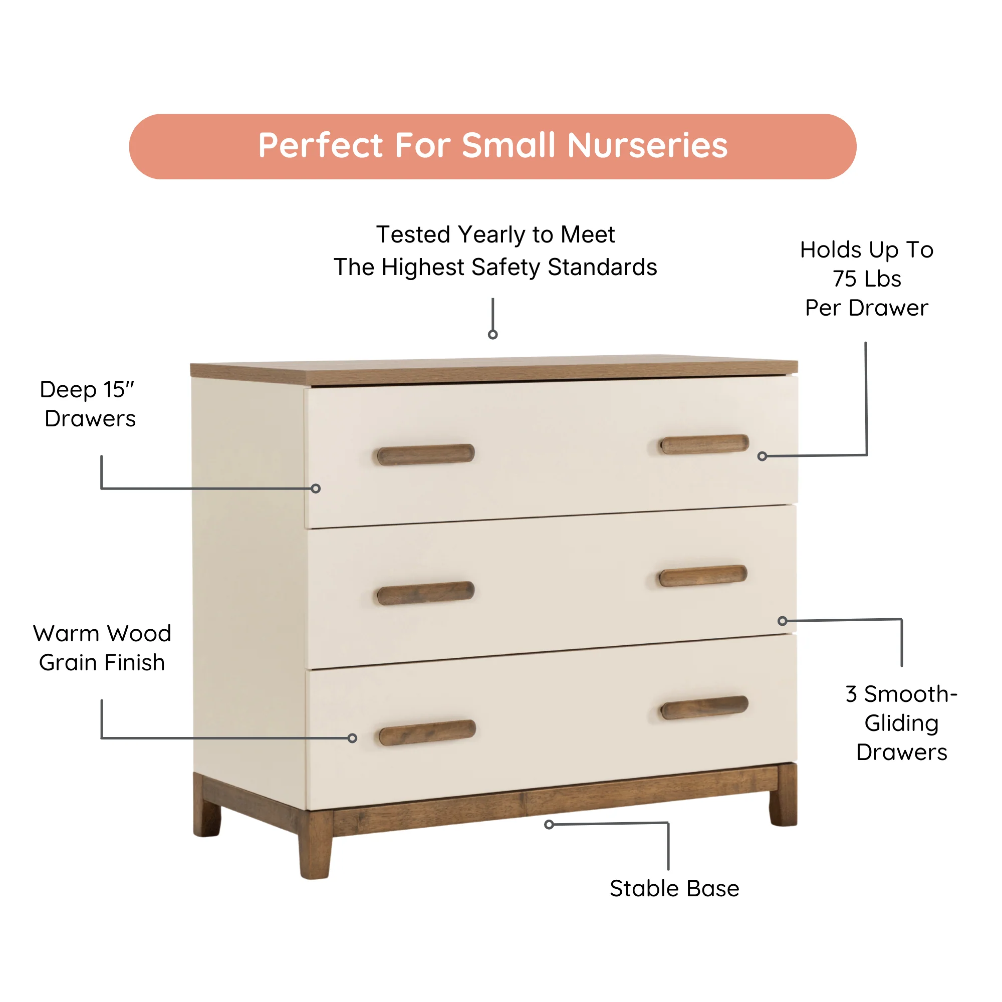 LaLa Little 3-Drawer Dresser - Image 28