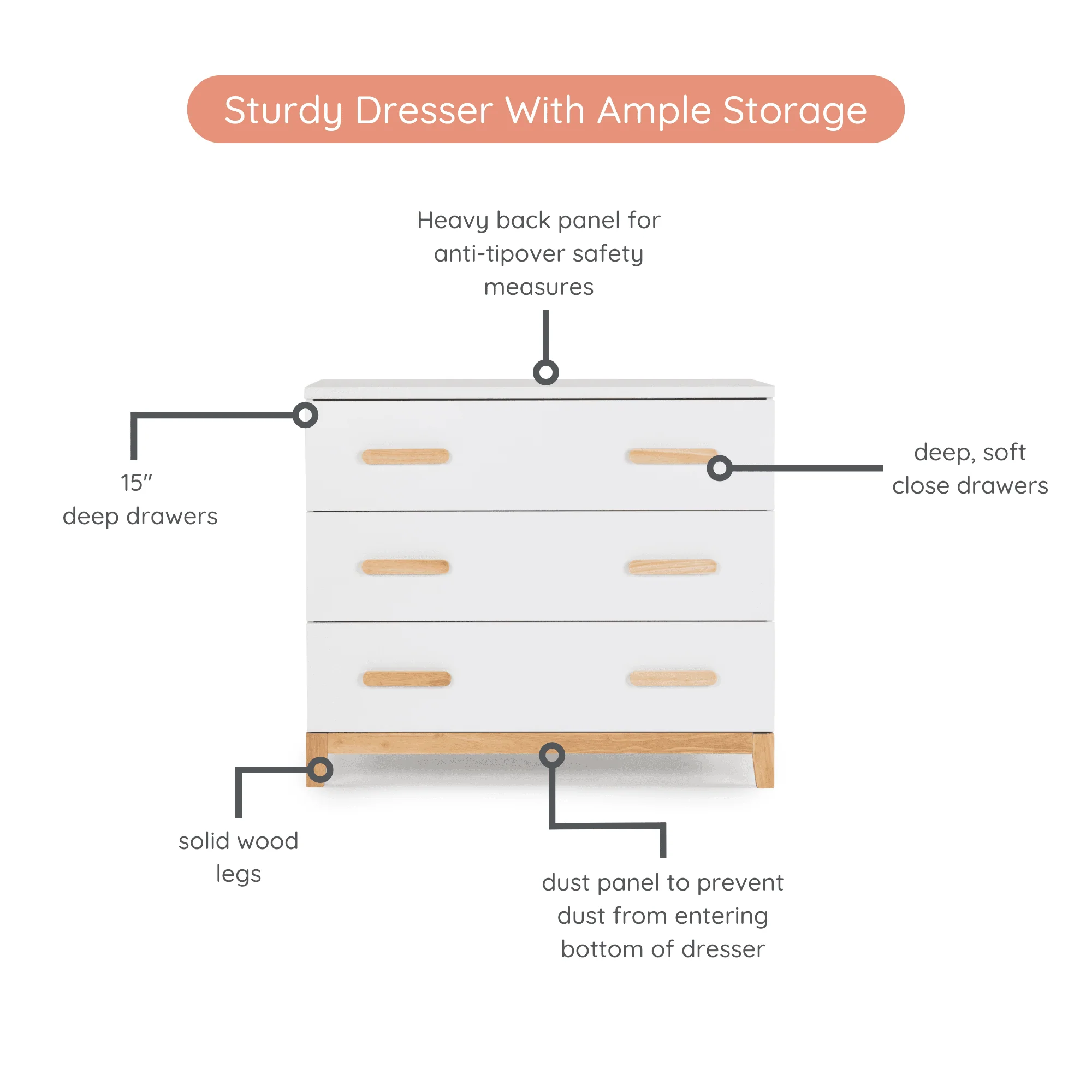 LaLa Little 3-Drawer Dresser - Image 16